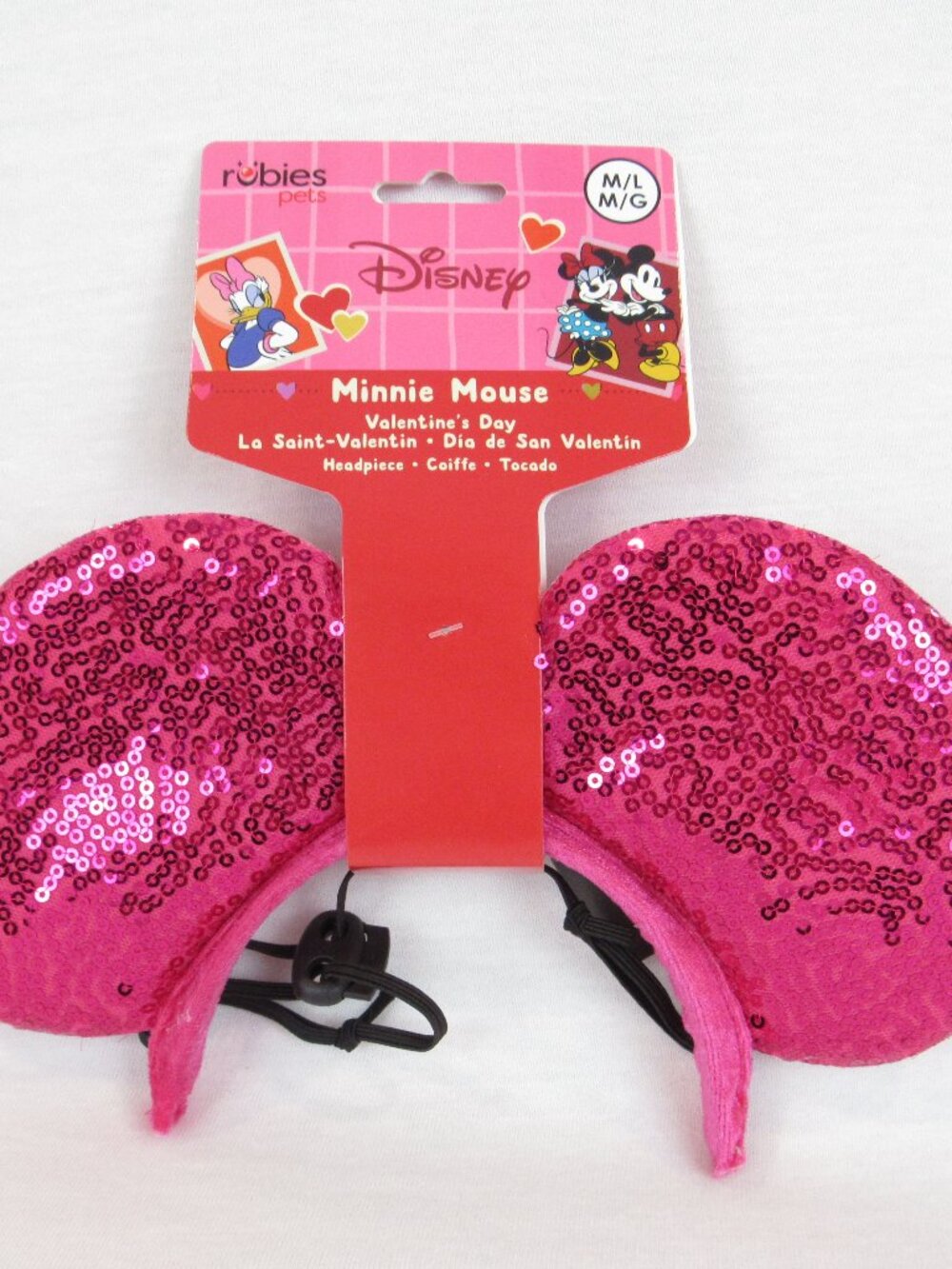 Rubies Pets Minnie Ears Valentines for Dogs Pink Ears Pooch Headpiece Size M/L